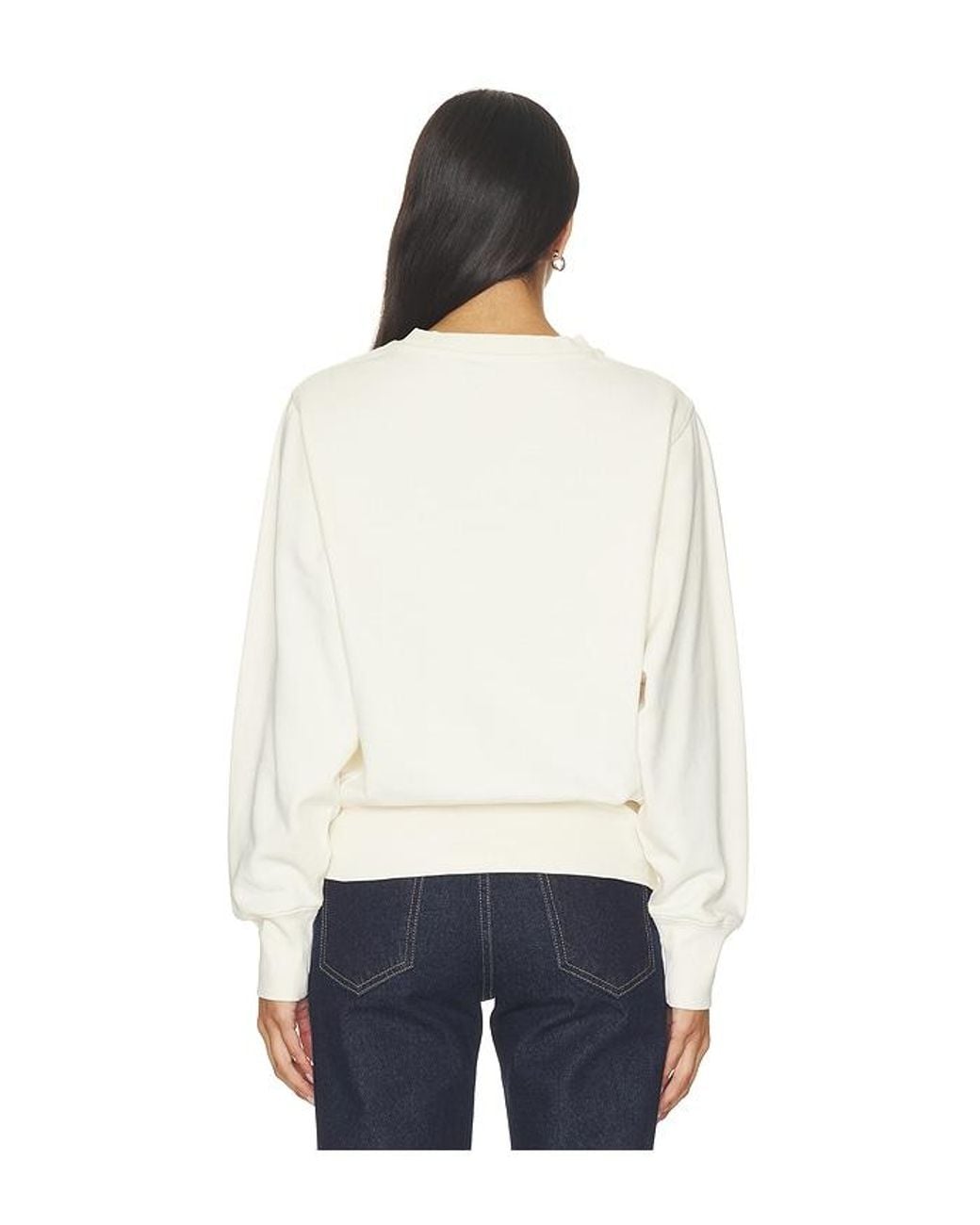 Anine Bing White Harry Shrunken Signet Sweatshirt
