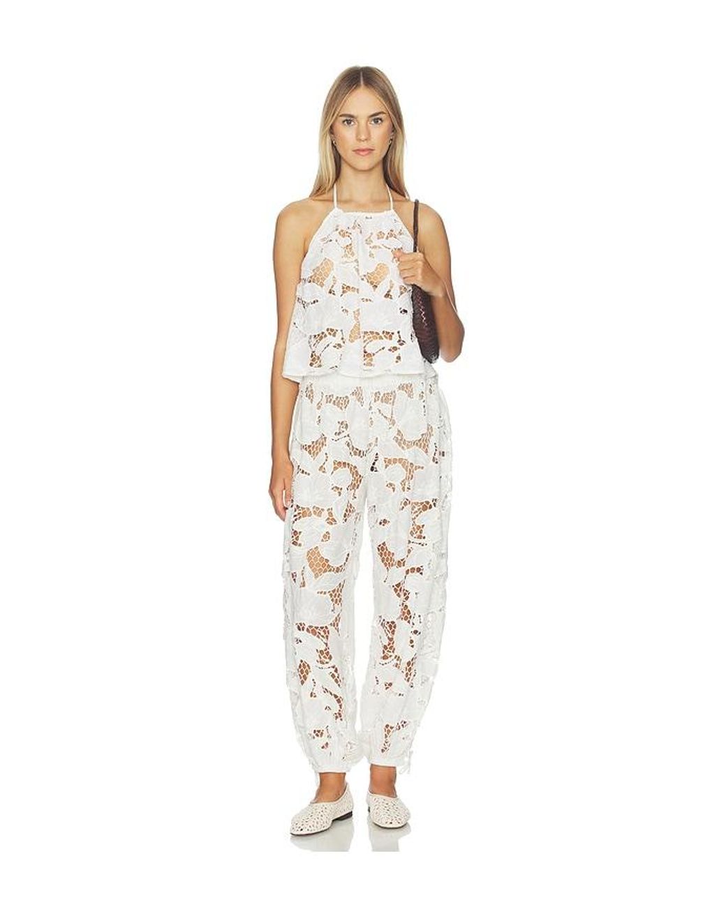 Lovers + Friends White Lacienne Top