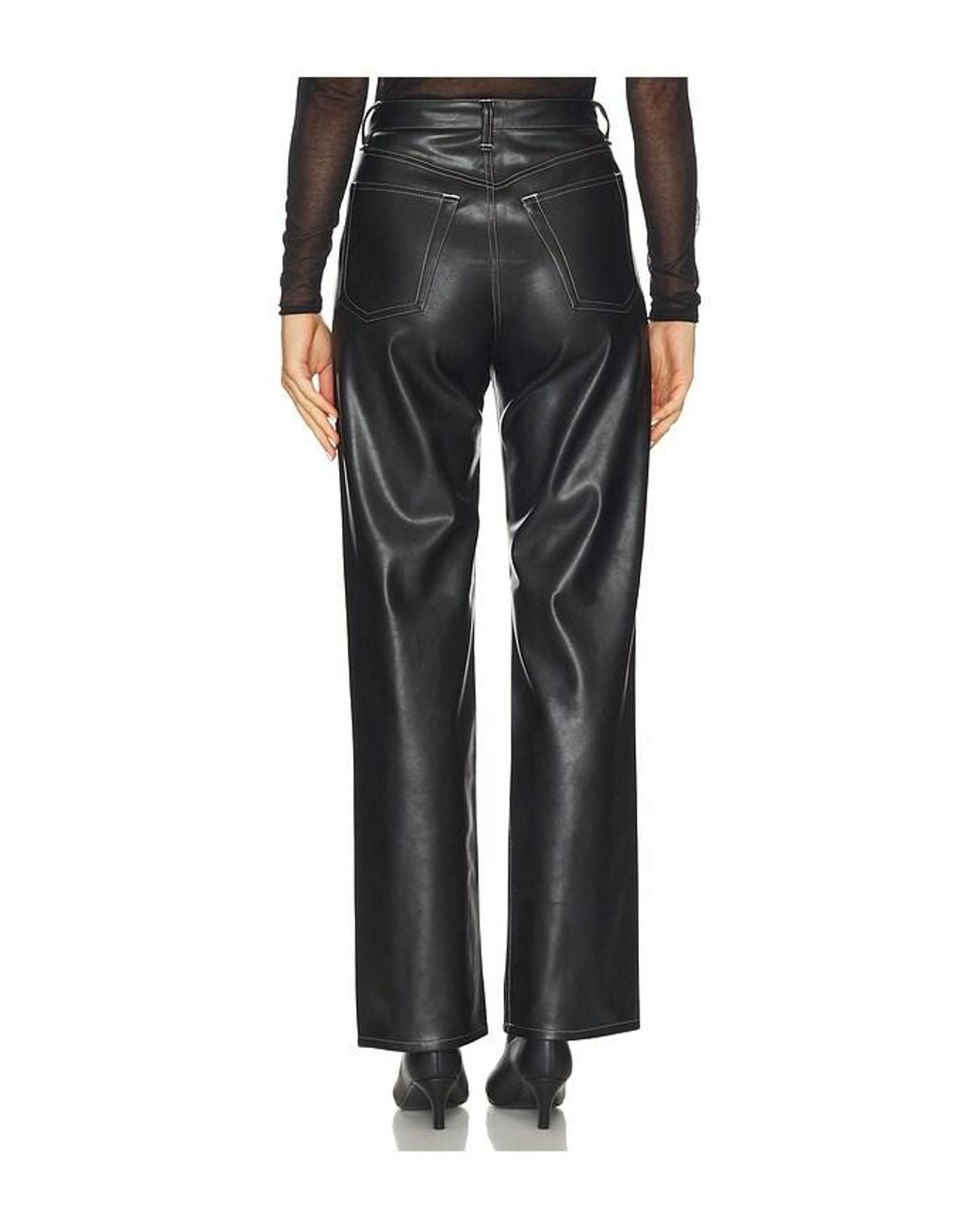 Rag & Bone Black Shea Faux Leather Straight Pant