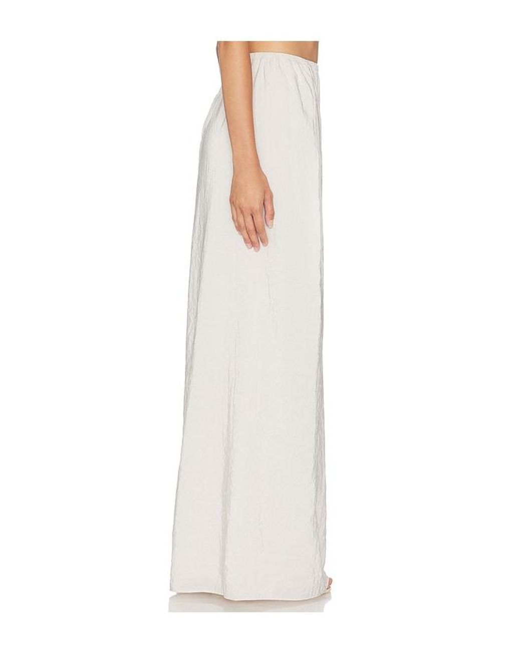 La Ligne White Pleated Wide Leg Pant