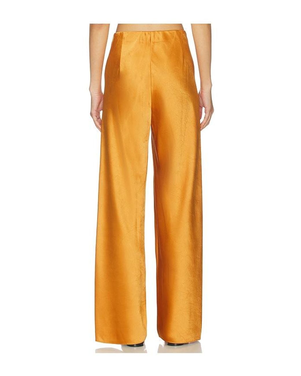 Vince Orange High Waist Satin Bias Pant