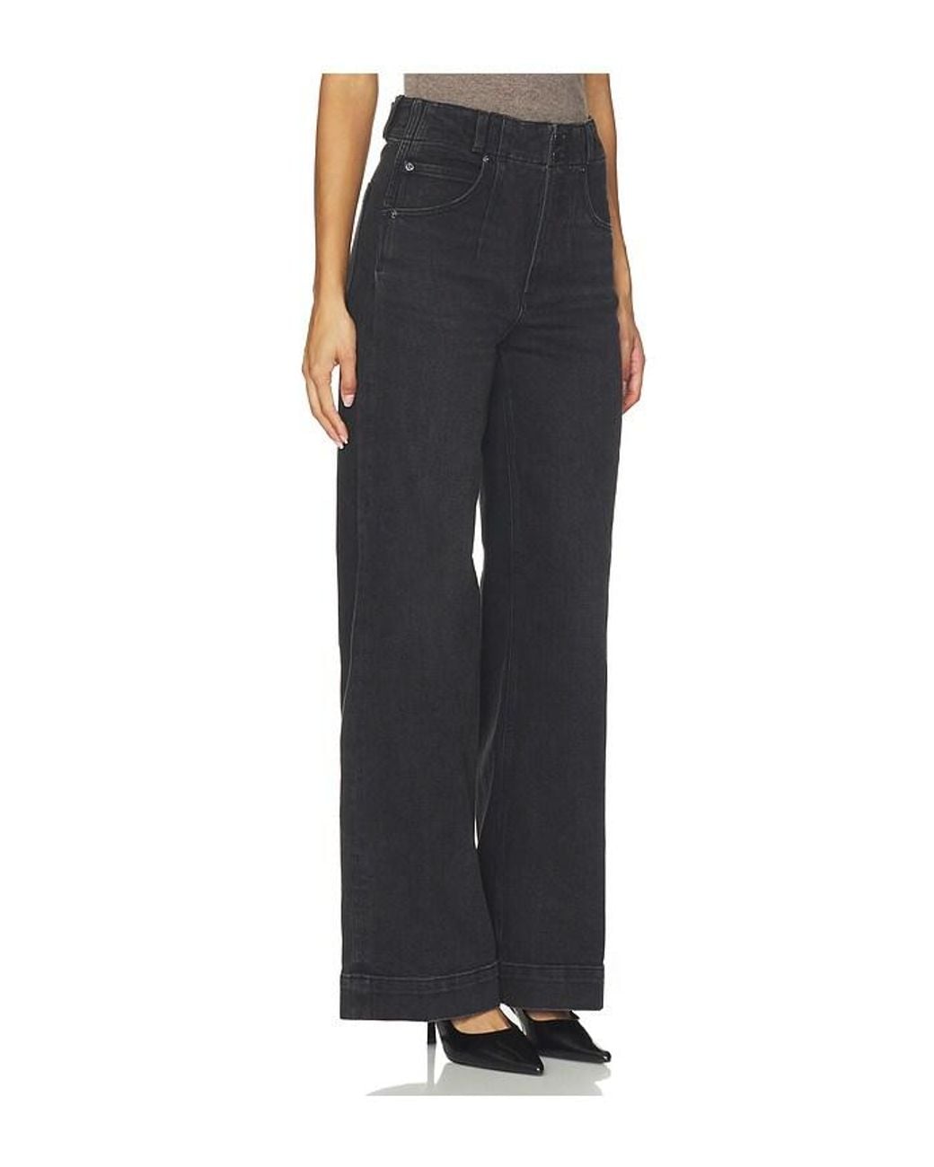 Pistola Black Lana Double Button Wide Leg Jeans