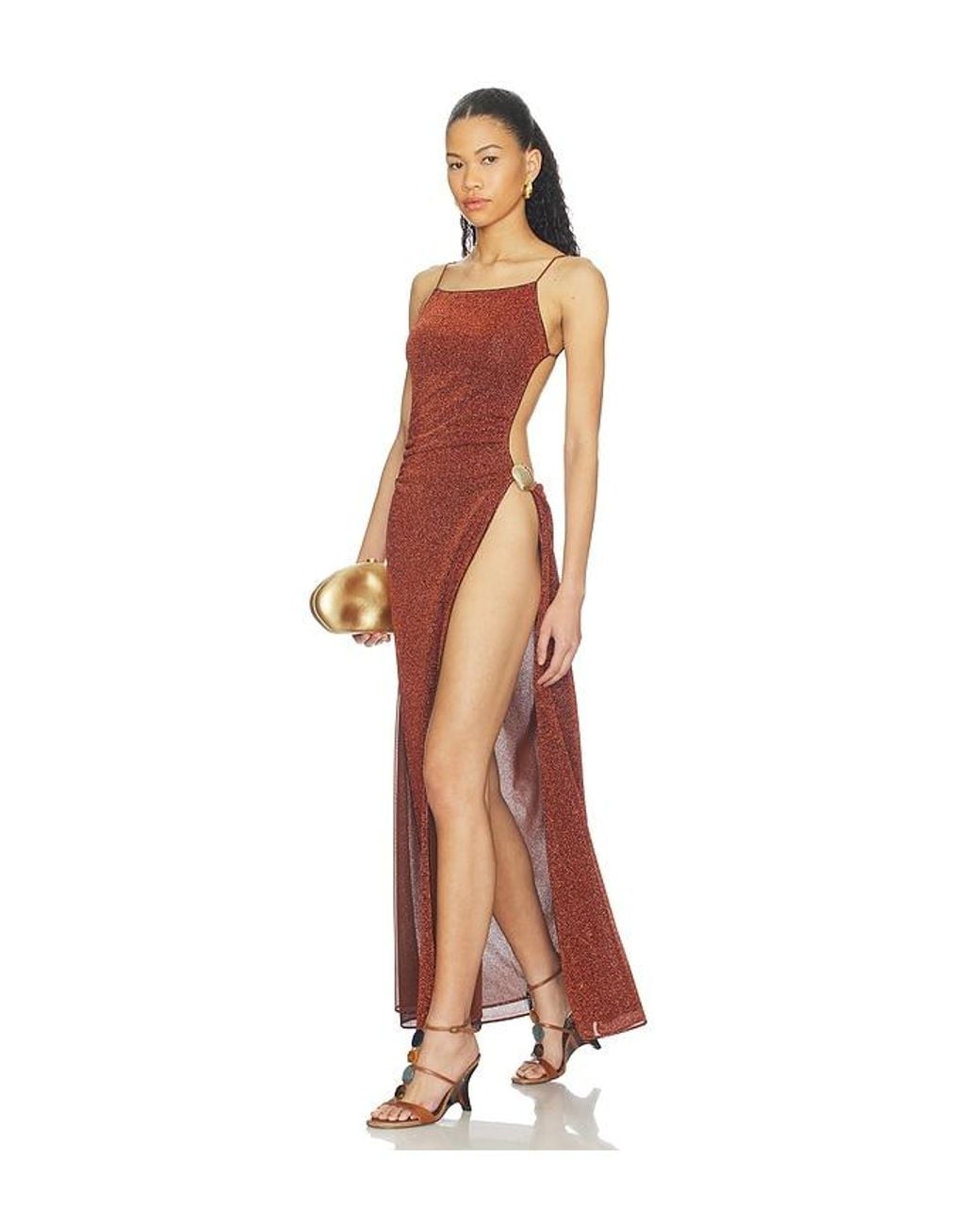Oseree White Lumiere Shell Long Dress