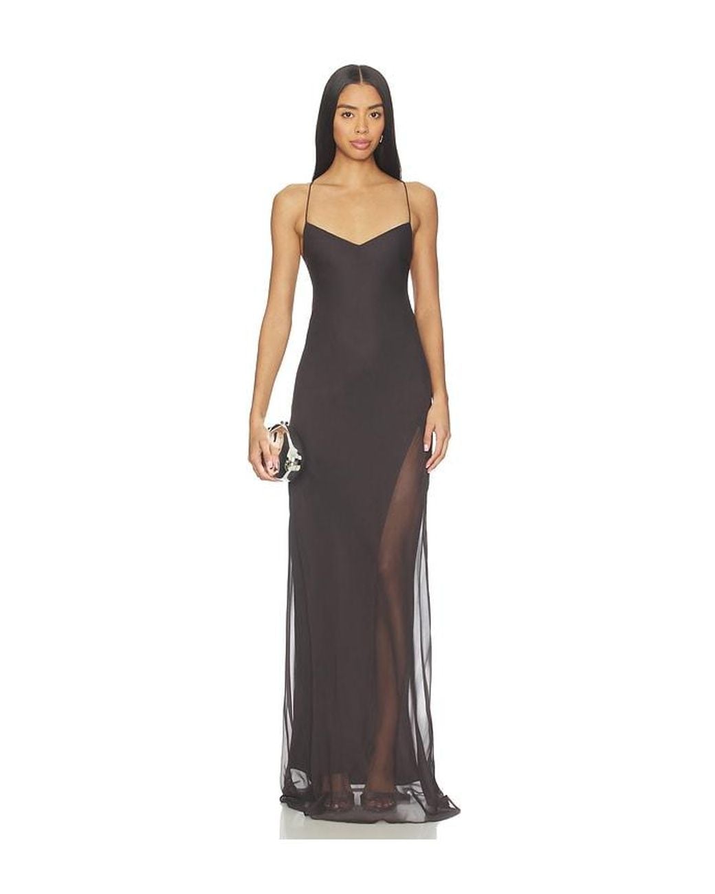 The Sei Multicolor Cami Gown With Slit And Cape