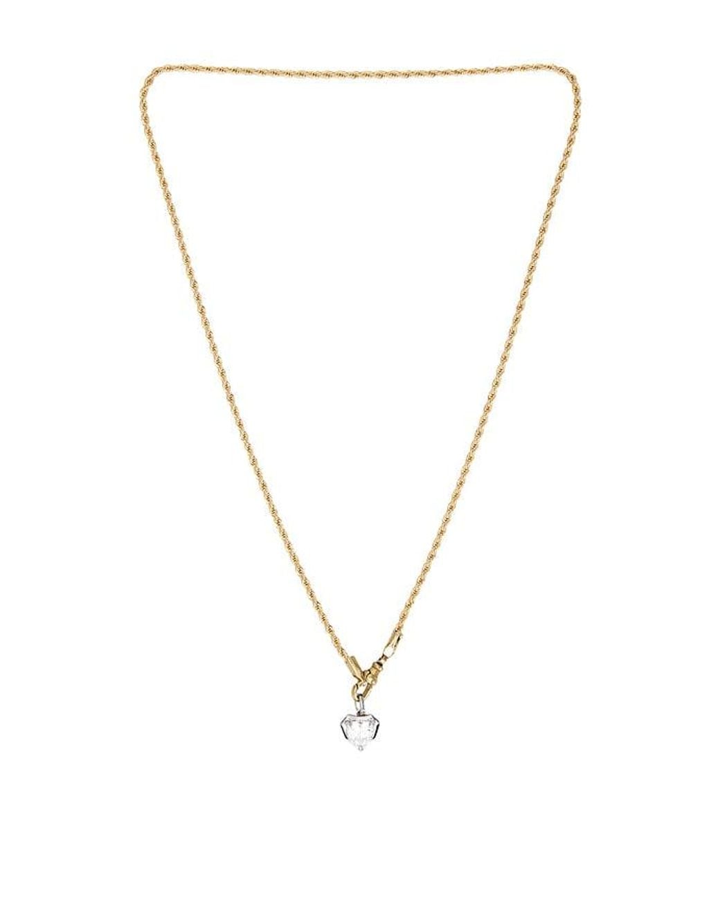Shashi Metallic Heart Georgian Cut Pendant Necklace