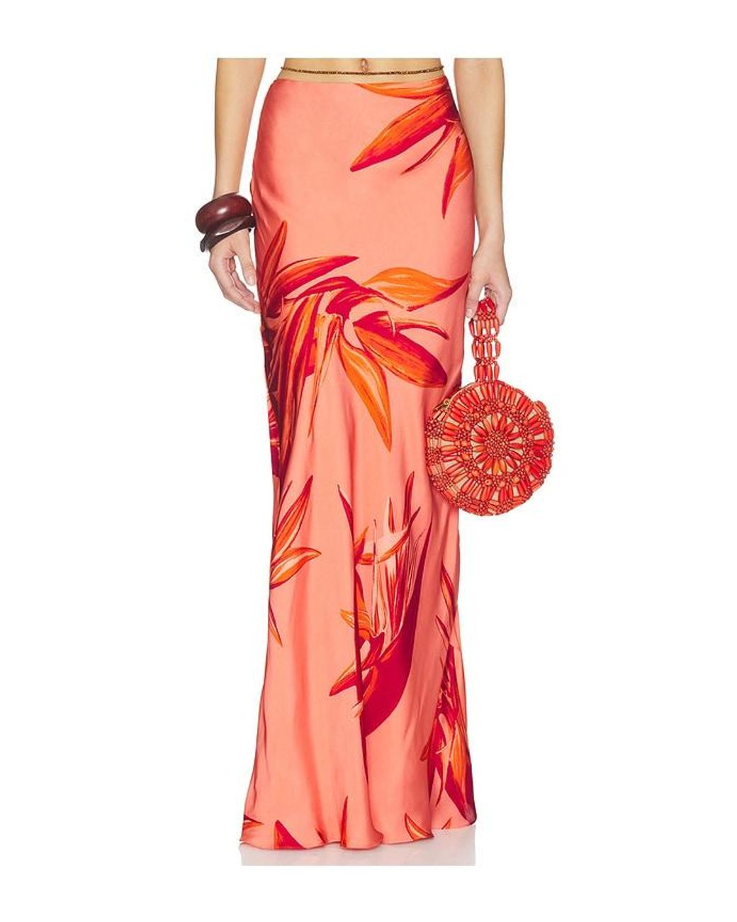 Rococo Sand Red Maxi Skirt