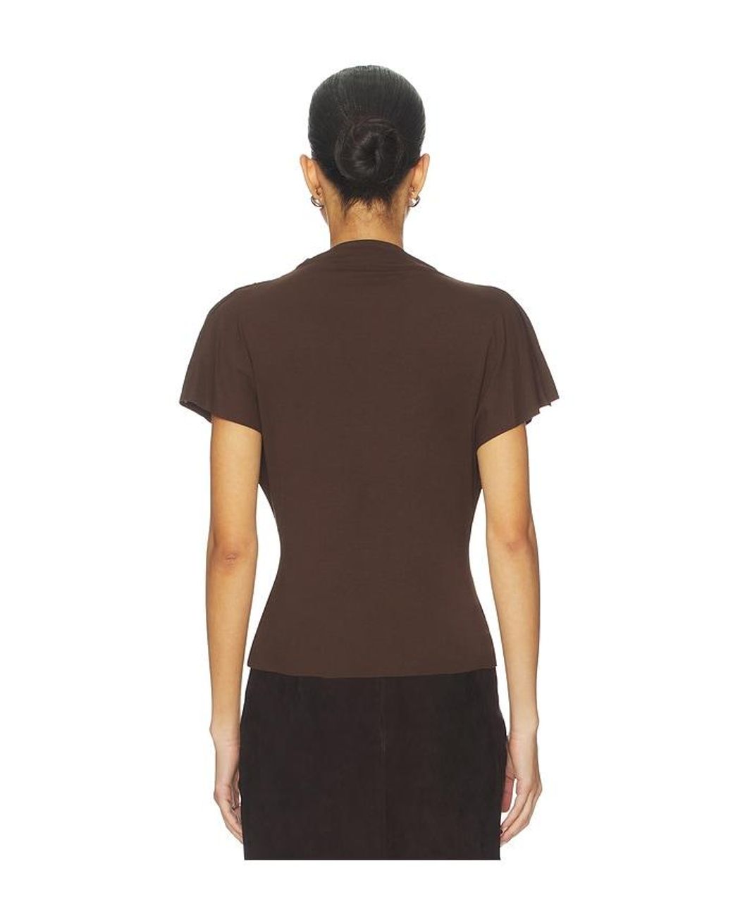 Line & Dot Brown Lior Draped Top