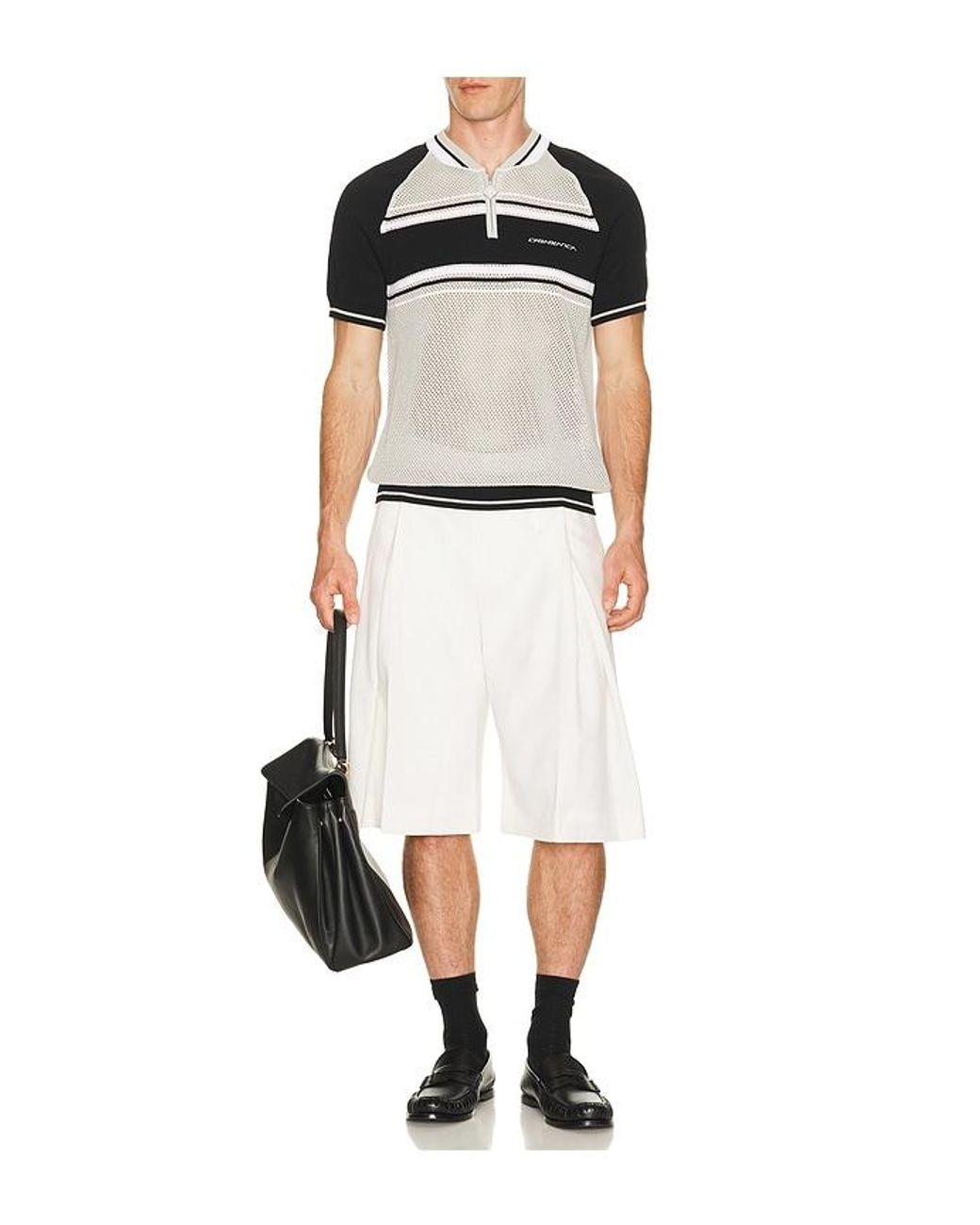 Casablanca White Pleated Baggy Shorts for men