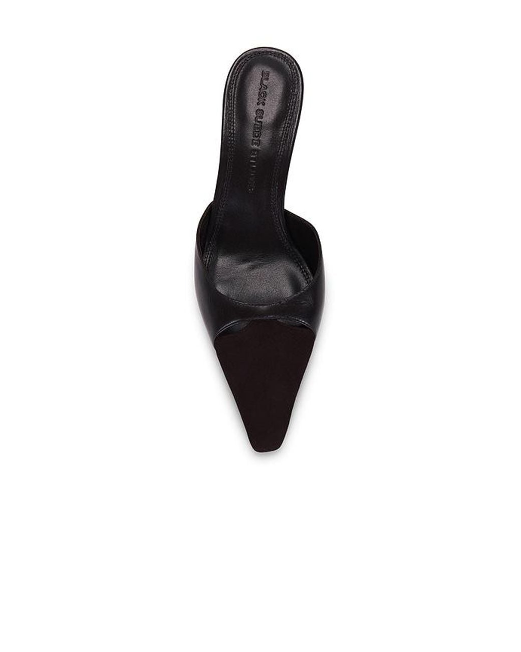 Black Suede Studio White Rue 50 Mule Pump