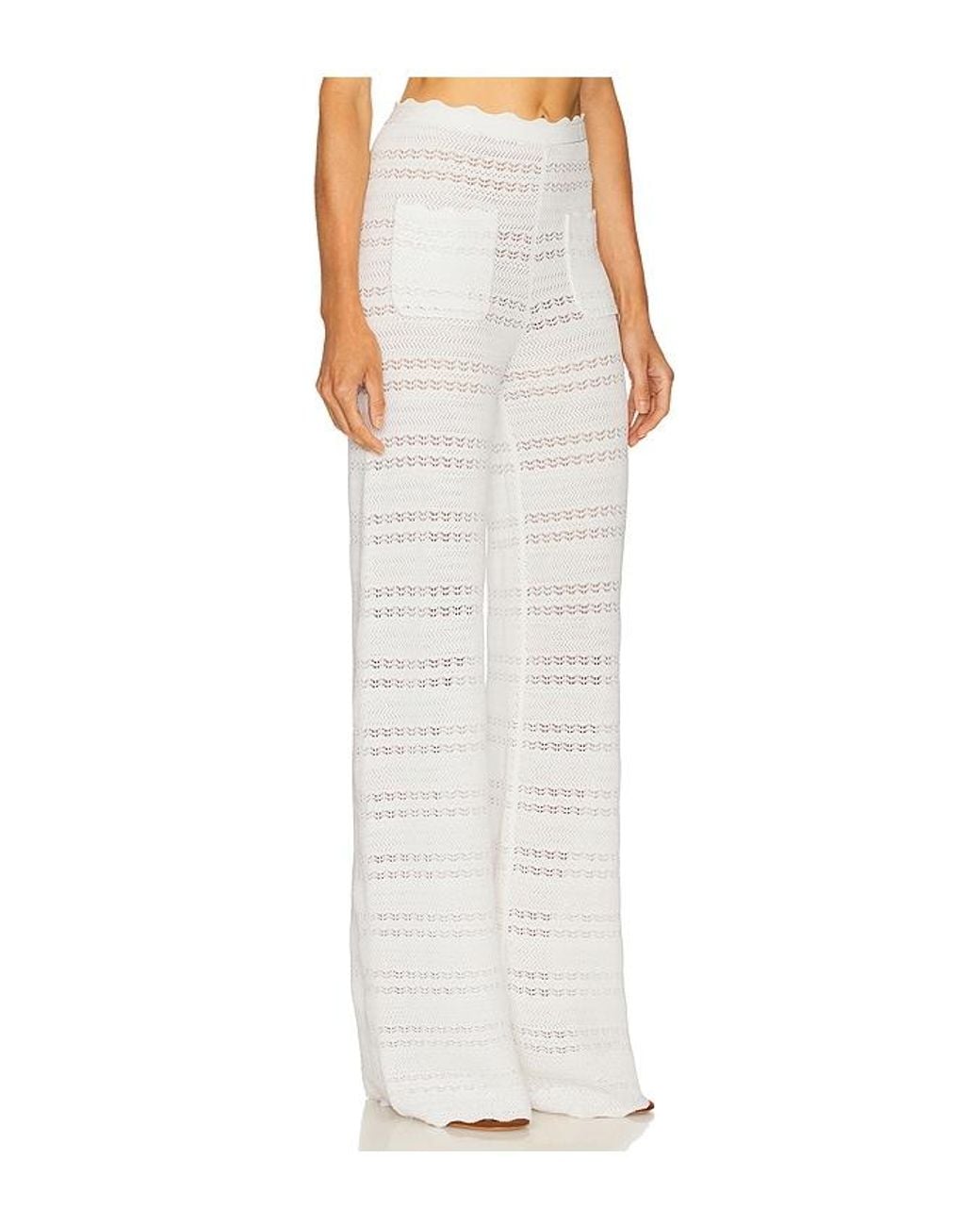 Helsa White Kaitltn Scalloped Pant
