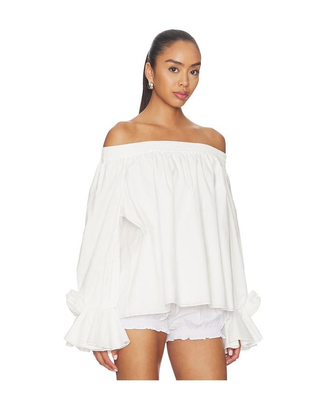 Essentiel Antwerp White Joffie Off Shoulder Top
