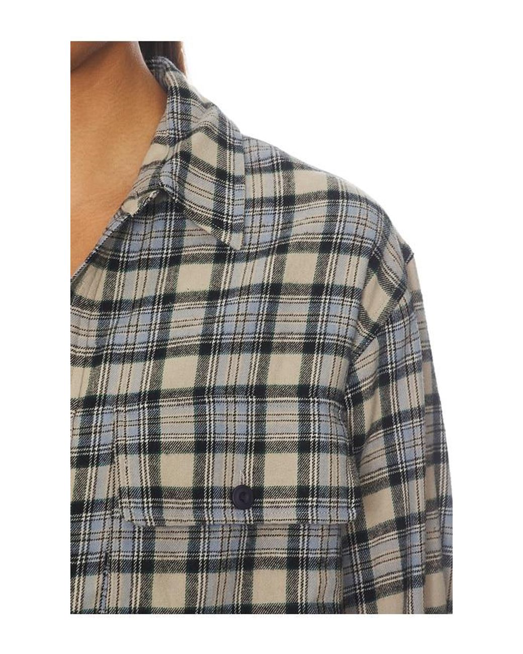 GOOD AMERICAN Blue The Patch Pocket Shirt