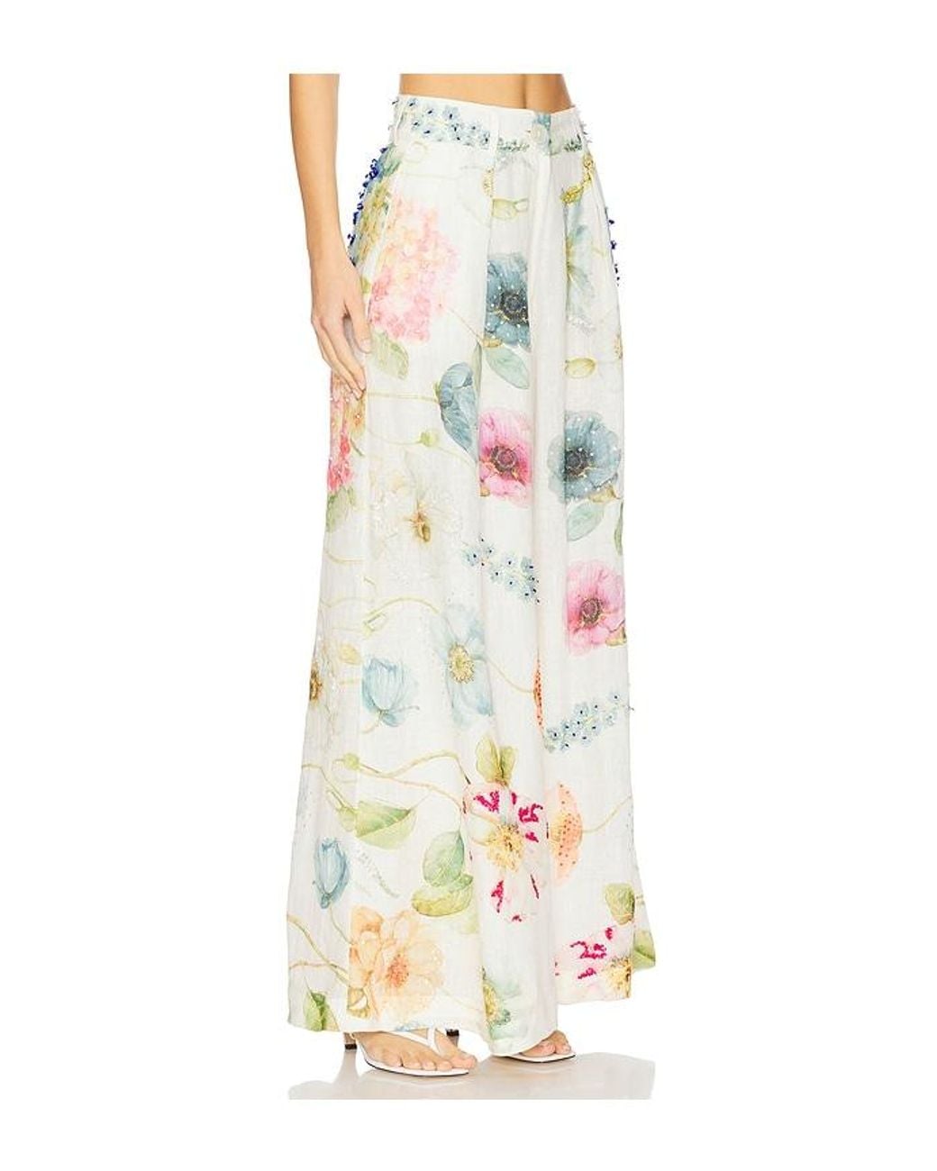 La Fuori White Blossom Belle Flared Pants