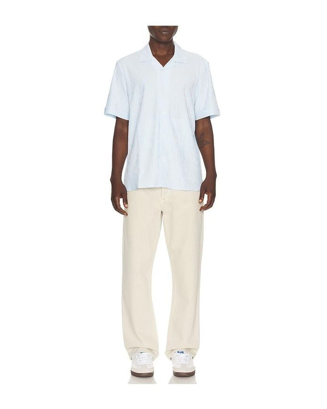 Rhone White Commuter Seersucker Camp Shirt for men