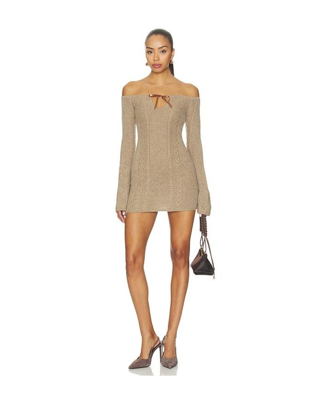 MAJORELLE Natural Gerlinde Mini Dress