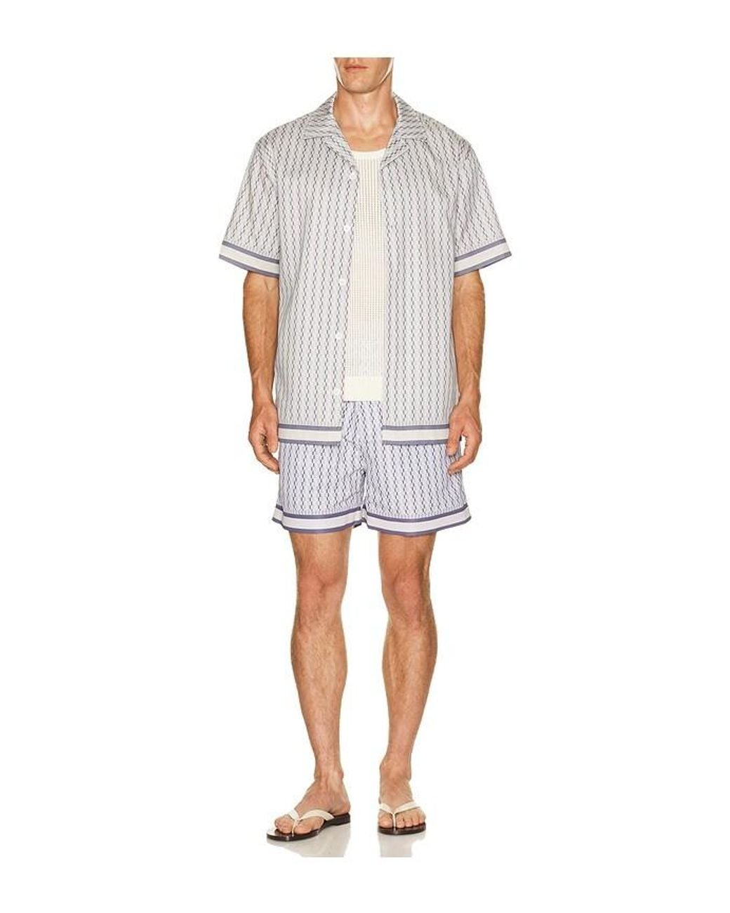 CHE White Galliano Border Swim Short for men