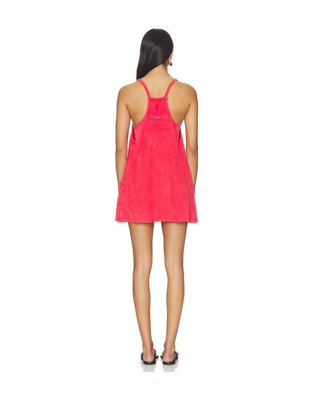 Free People Red X Fp Movement Hot Shot Mini Towel Terry Dress
