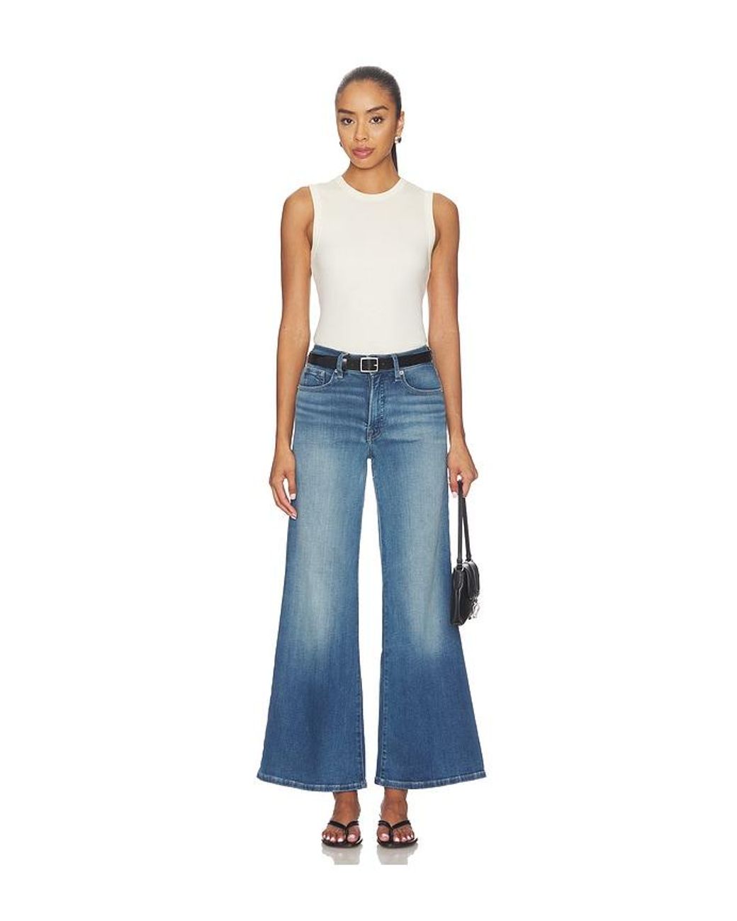 GOOD AMERICAN Blue Soft Tech High Palazzo Ankle Jeans