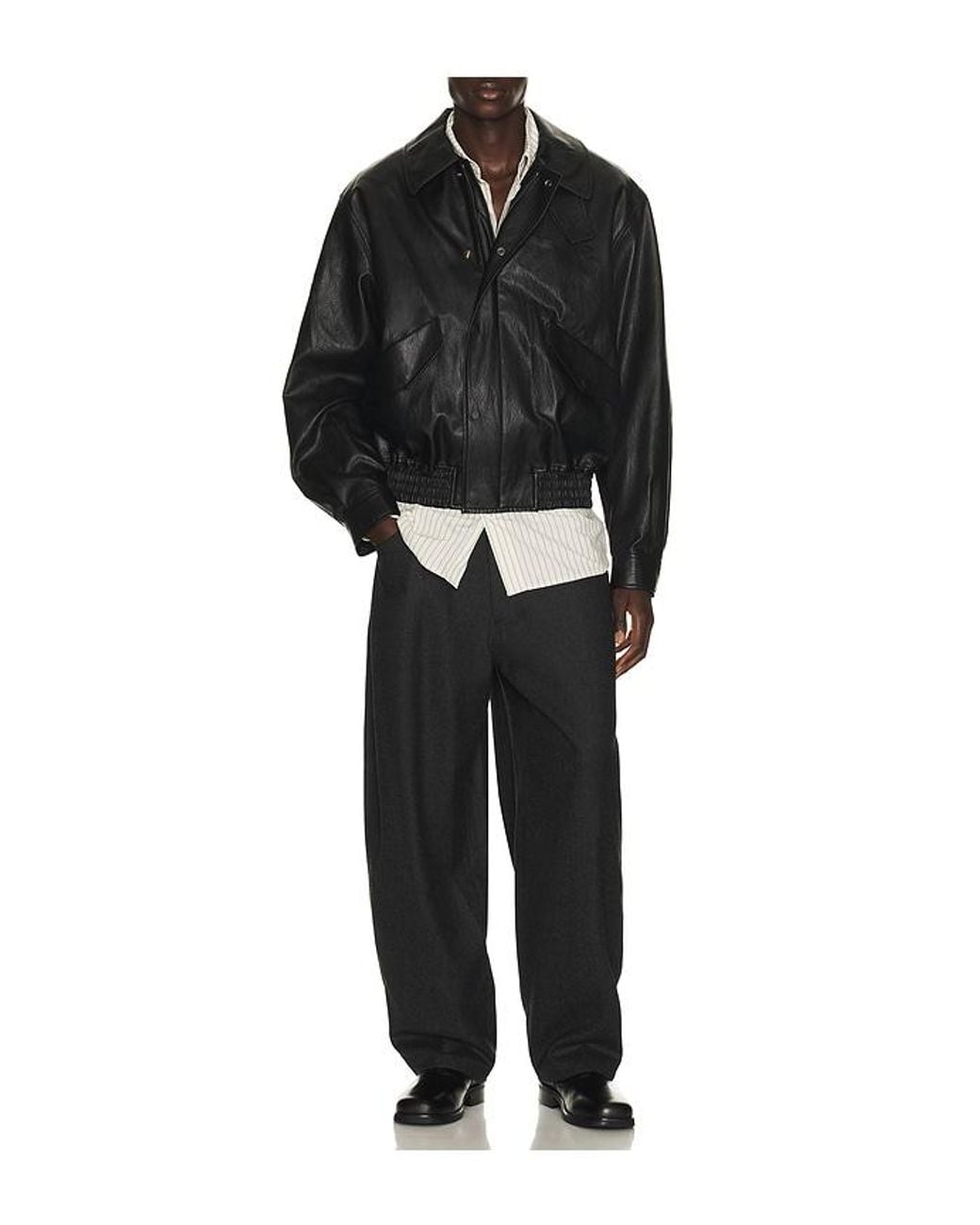 LE17SEPTEMBRE Black Faux Leather Zip Blouson for men
