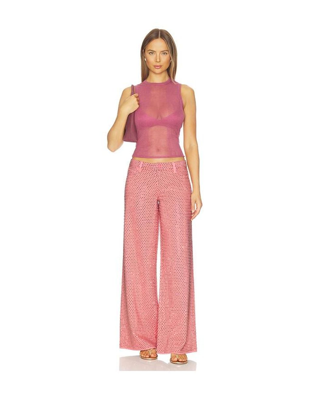 Alice + Olivia Pink Amazing Baggy Jean