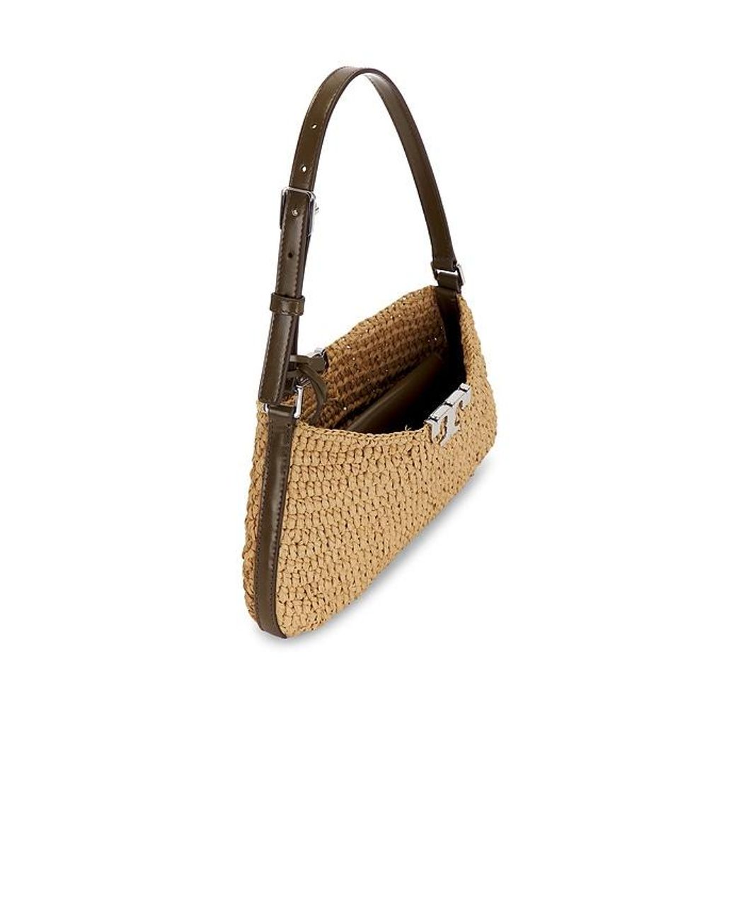 Tory Burch Metallic Eleanor Straw Slim Shoulder Bag