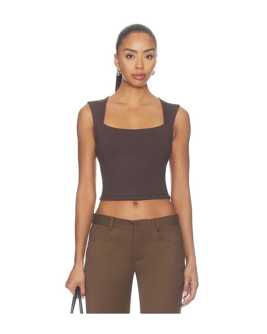 Susana Monaco Brown Open Front Tank