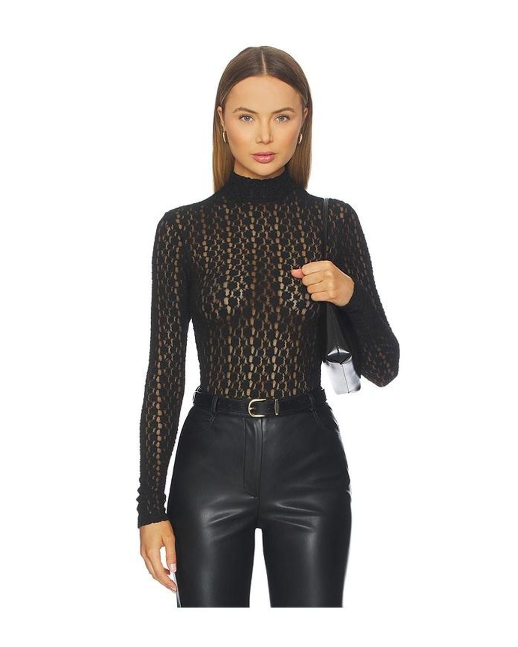 Bardot Black Vezza Floral Mesh Bodysuit