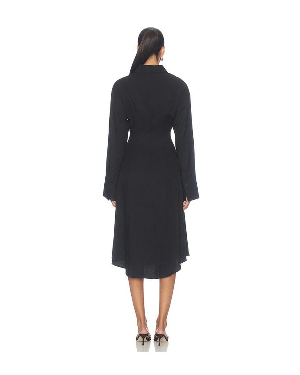 ALL THE WAYS Black Charitie Button Up Midi Dress