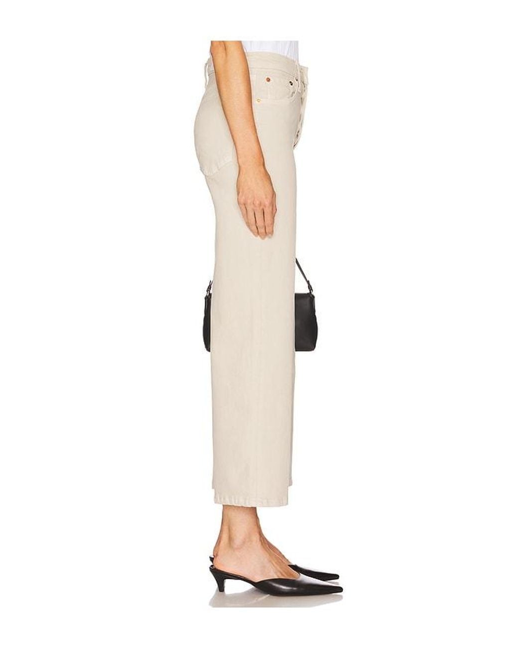 Re/done Natural High Rise Wide Leg Crop Jeans