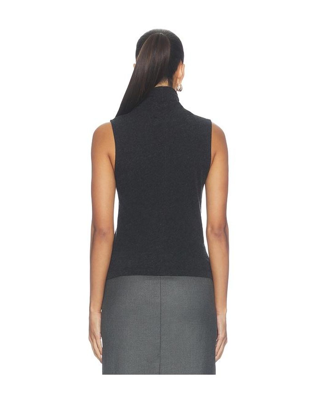 Enza Costa Black Cashmere Jersey Shell Top