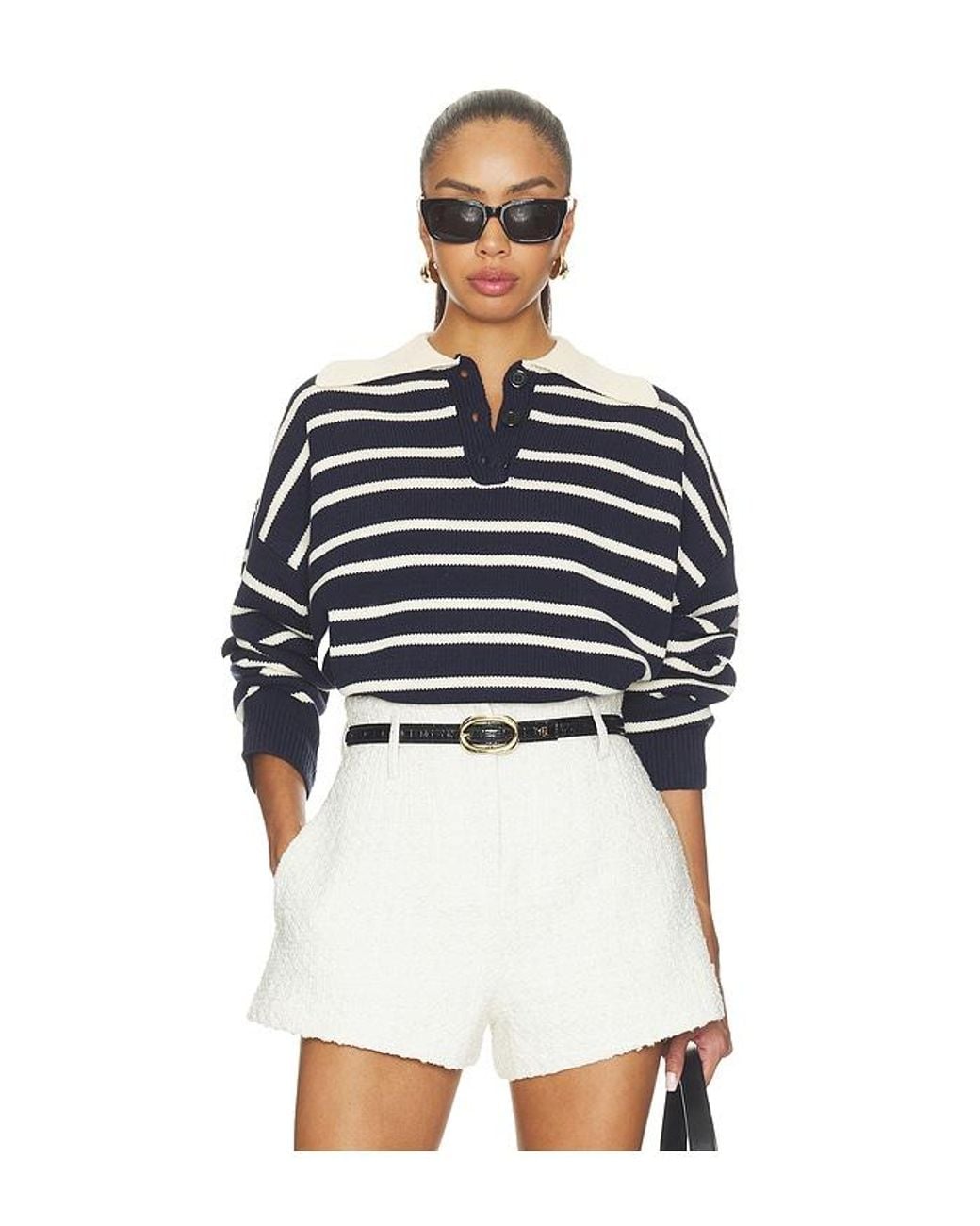 ALL THE WAYS Blue Clydie Polo Sweater