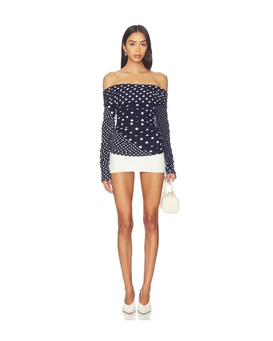 SWF Blue Off Shoulder Wrap Top