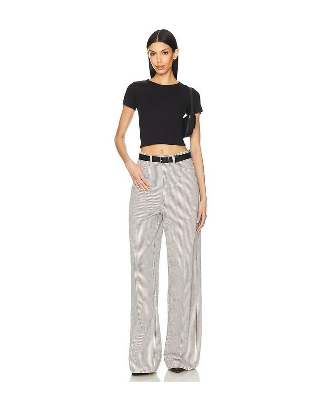 GRLFRND Gray Rey High Rise Wide Jeans