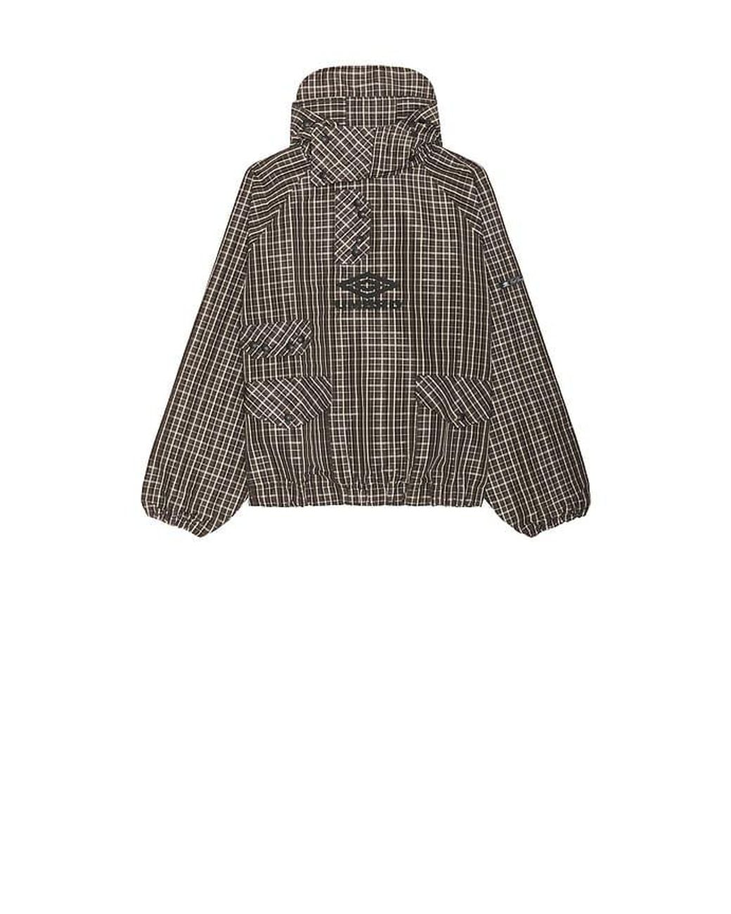 Umbro Gray Check Smock Anorak for men