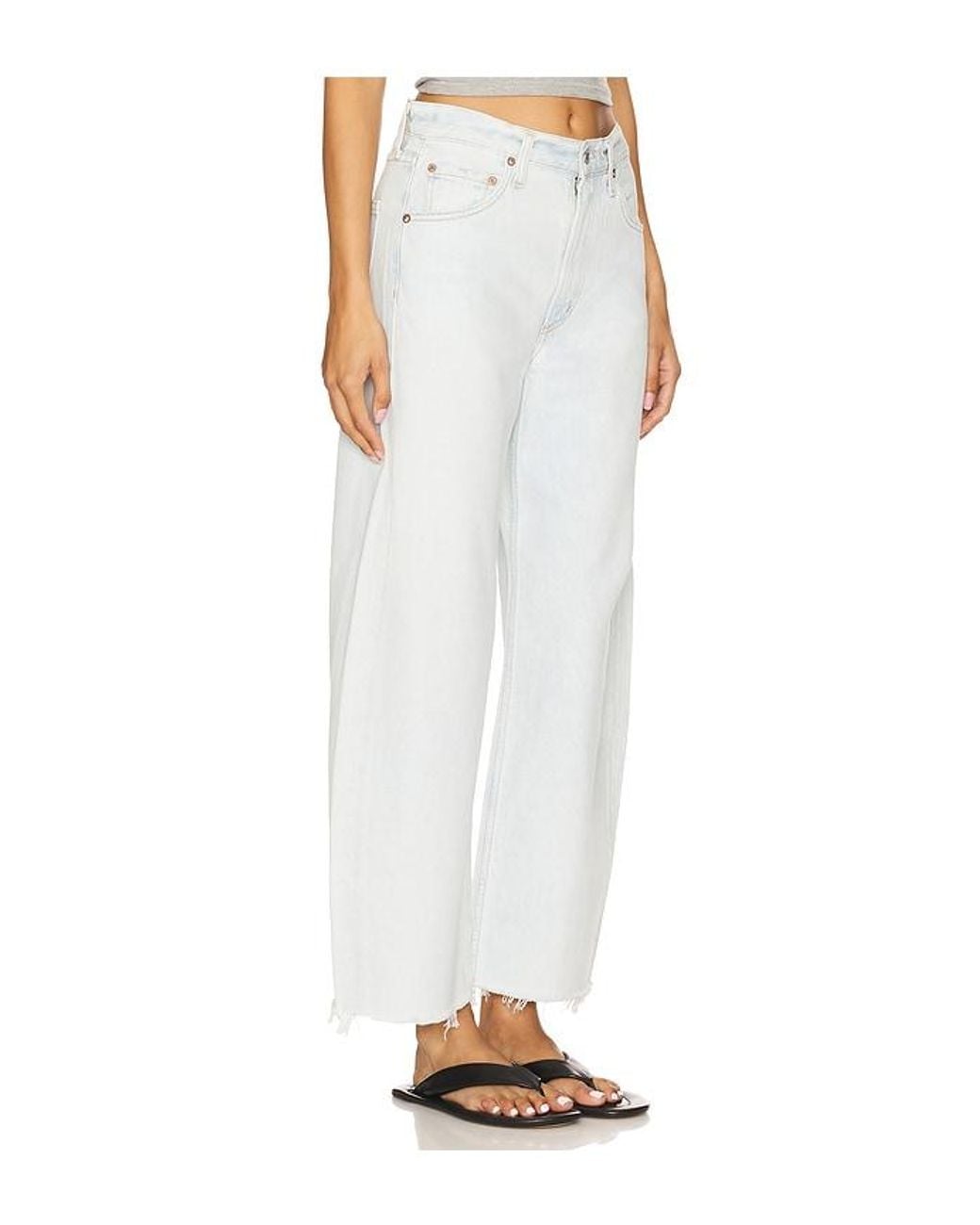 Agolde White Low Curve Fray Jeans