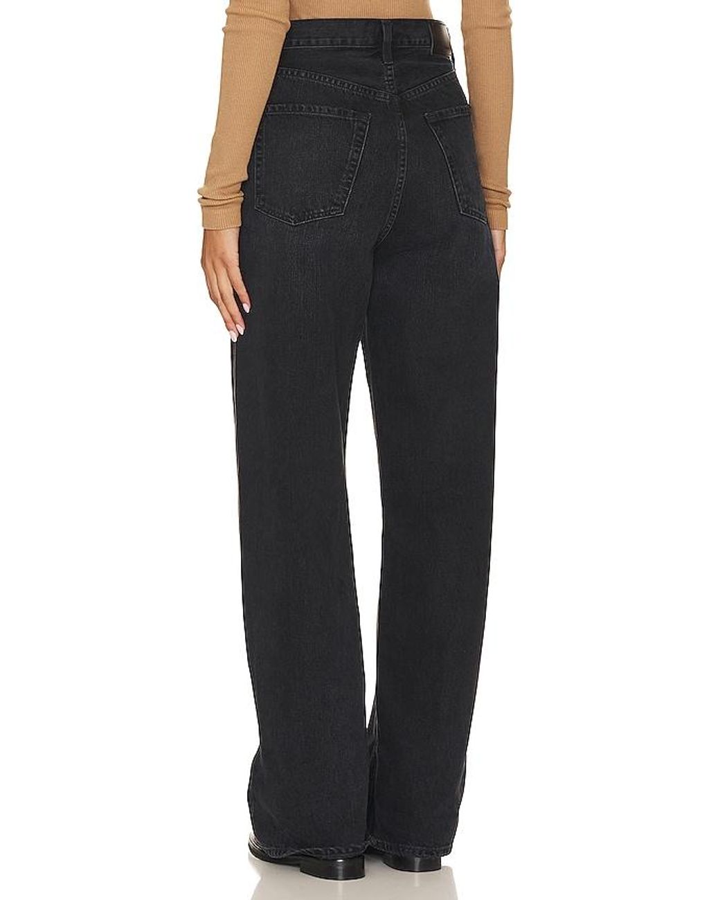 Citizens of Humanity Black Ayla Baggy Cuffed Crop Jeans