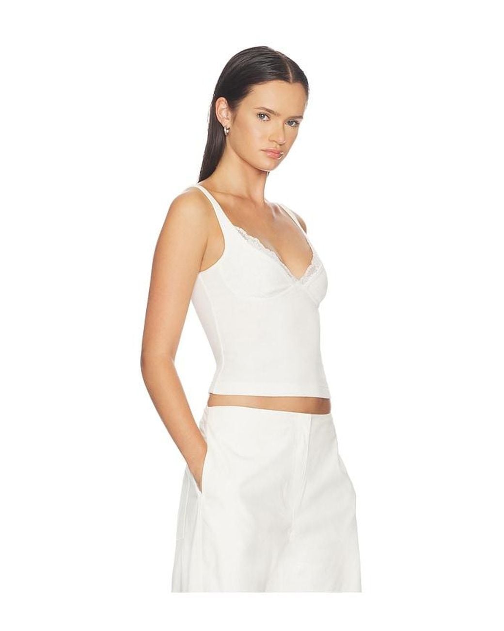 HAELO White Shadow Lace Tank