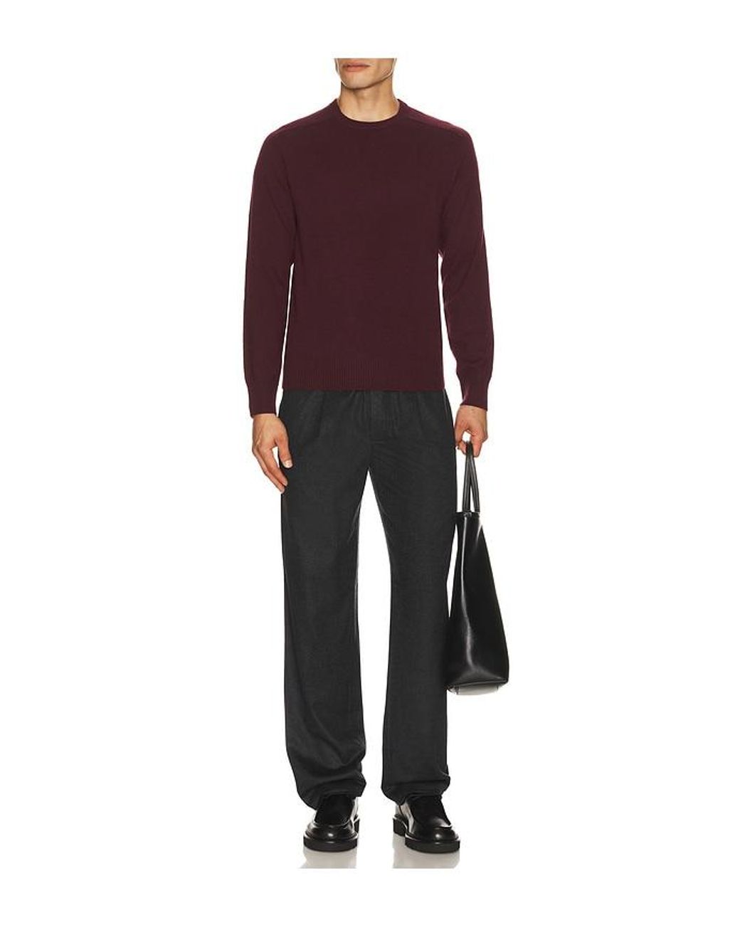 Soft Goat Black Straight Drawstring Trousers for men