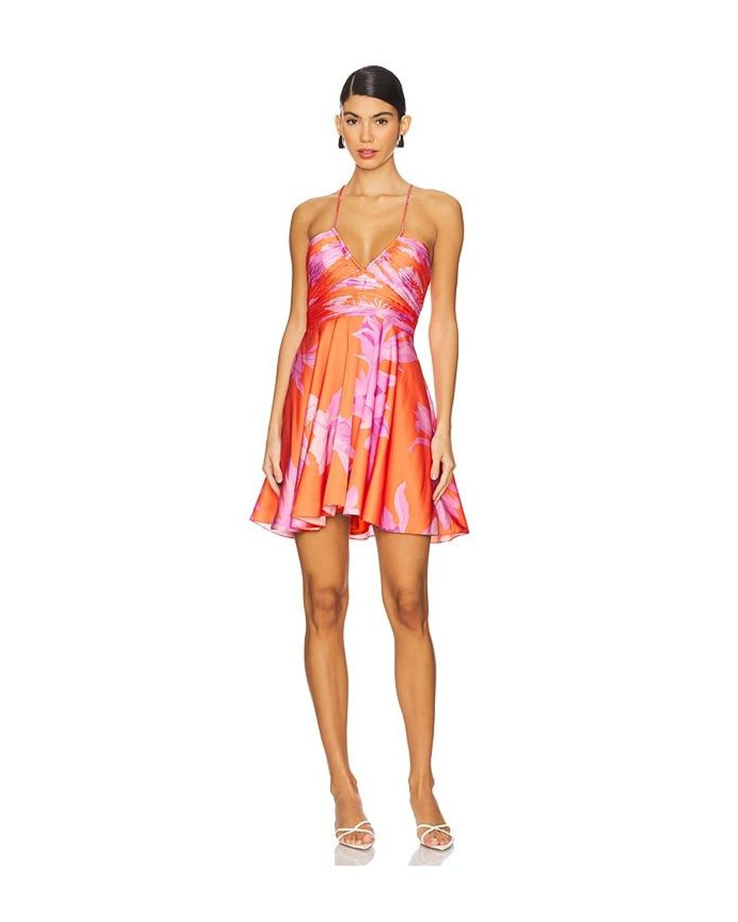 ROBE COURTE en Orange Rococo Sand en coloris Red
