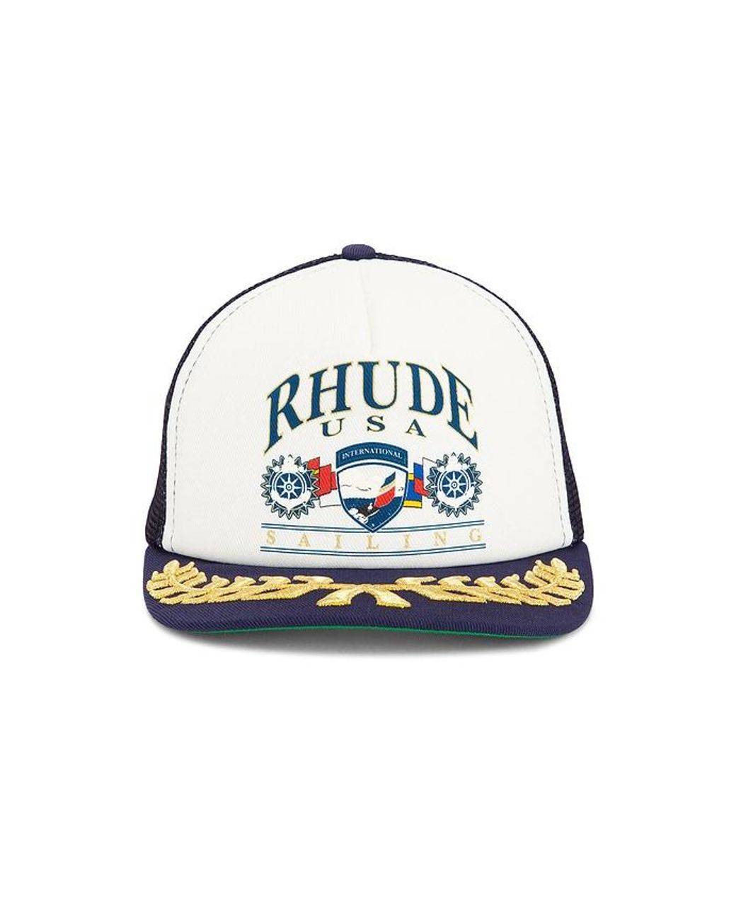 Rhude Blue Usa Sailing Icon Trucker Hat for men