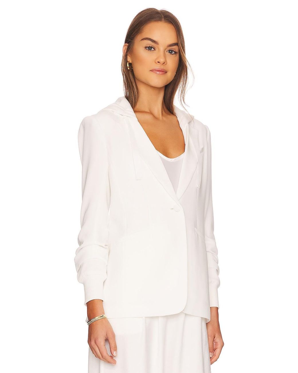 Cinq À Sept Hooded Khloe Jacket in White | Lyst