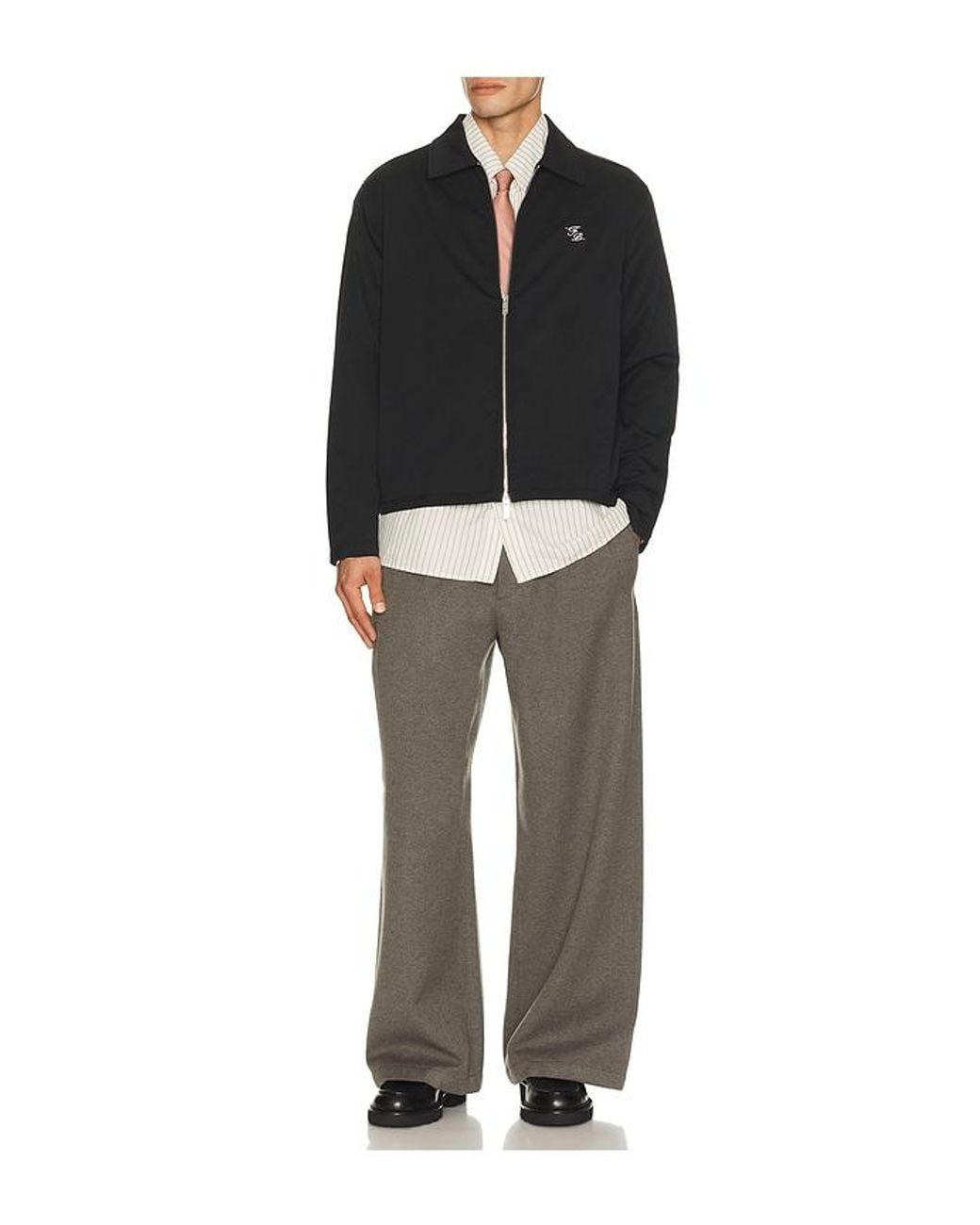 Filling Pieces Black Twill Wool Coach Jacket for men