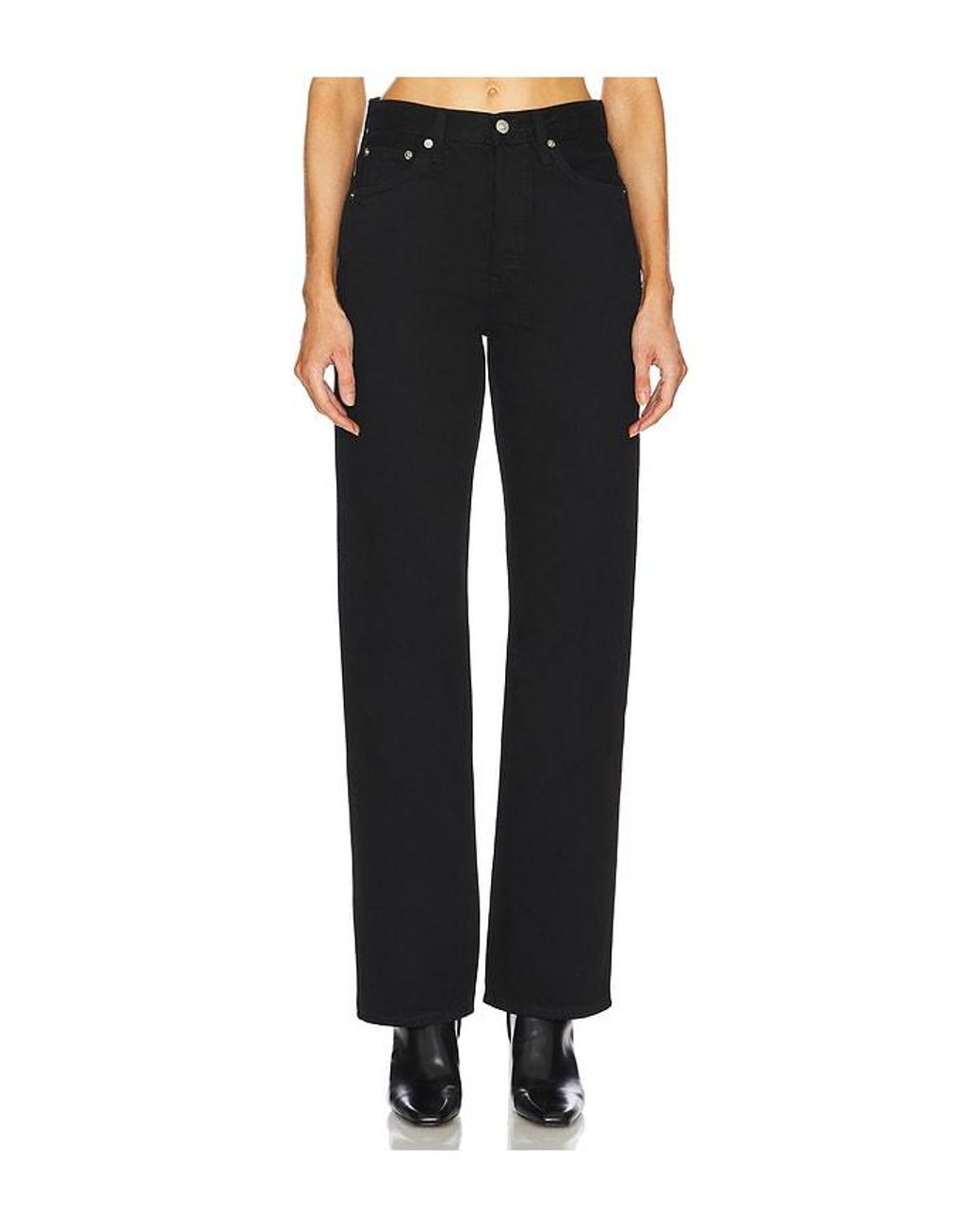 Re/done Black 90S High Rise Loose Jeans
