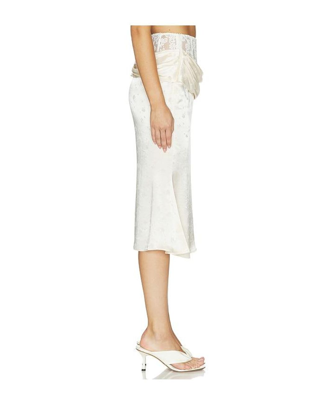 Markgong White Lace Mermaid Skirt