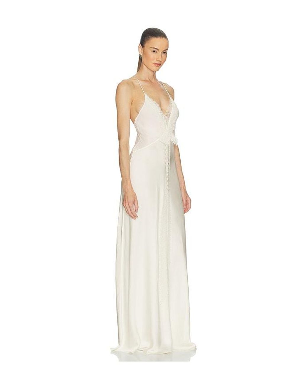 Helsa White Mix Media Slip Dress