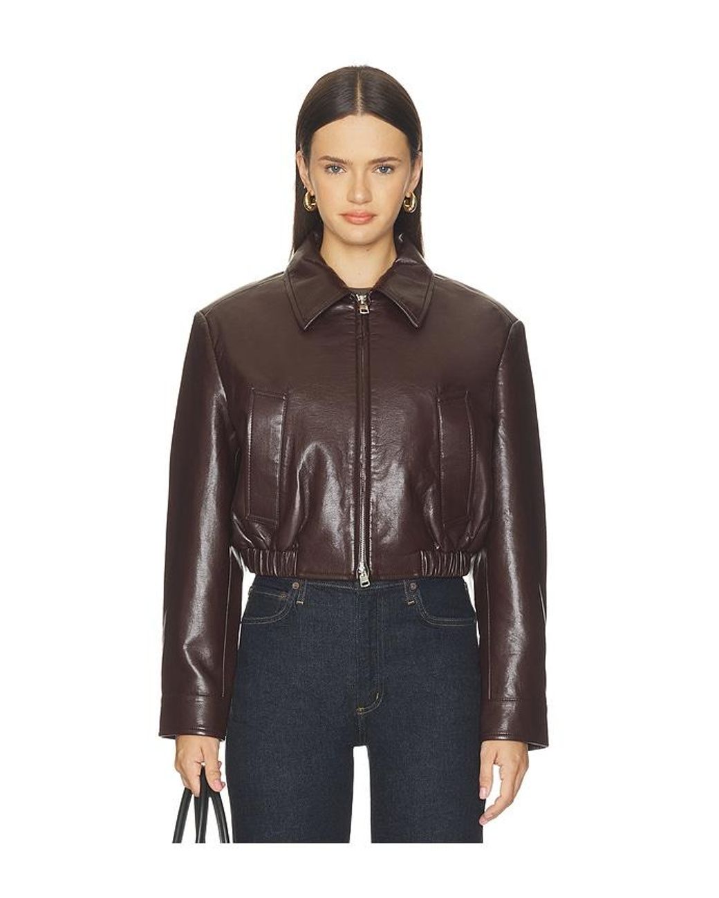 Agolde Brown Nahla Cropped Jacket