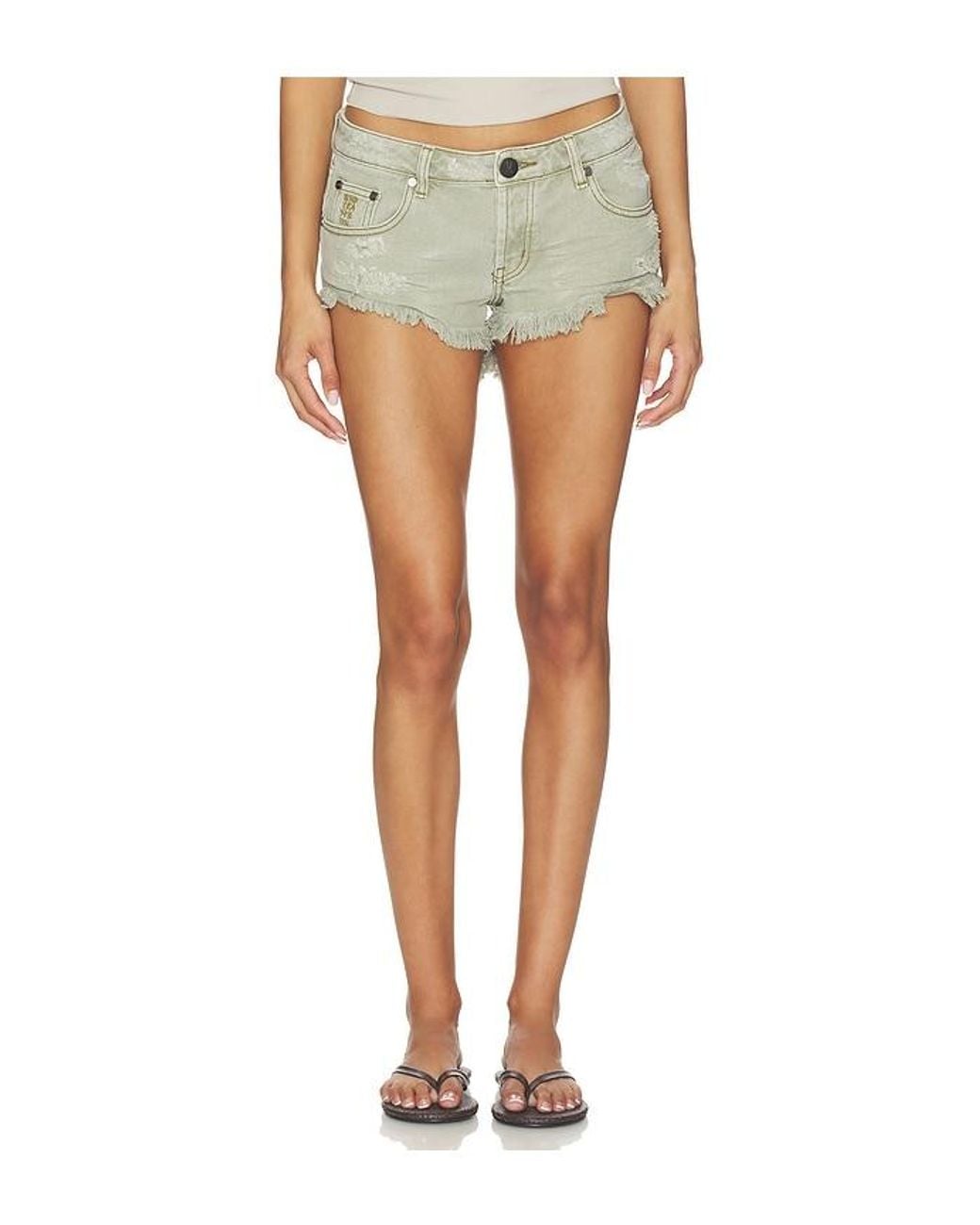 One Teaspoon Multicolor Bonitas Low Waist Messed Up Denim Shorts