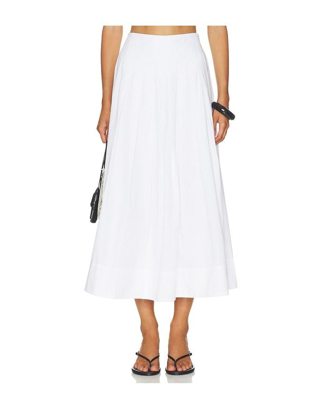 ALIGNE White Julie Pleated Poplin Skirt
