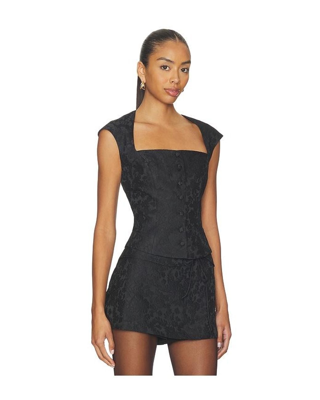 Amanda Uprichard Black Cara Top