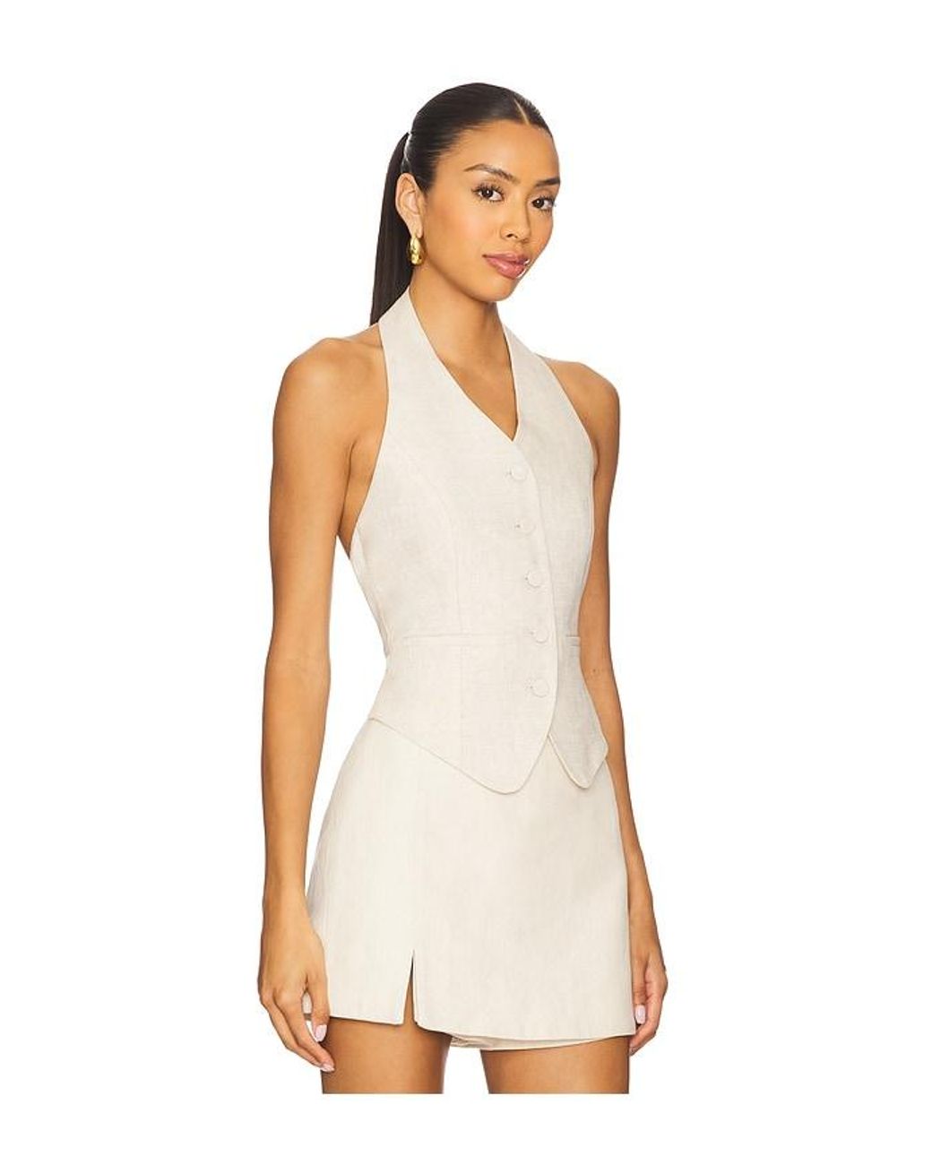 L'academie White 'Academie Uma Linen Top